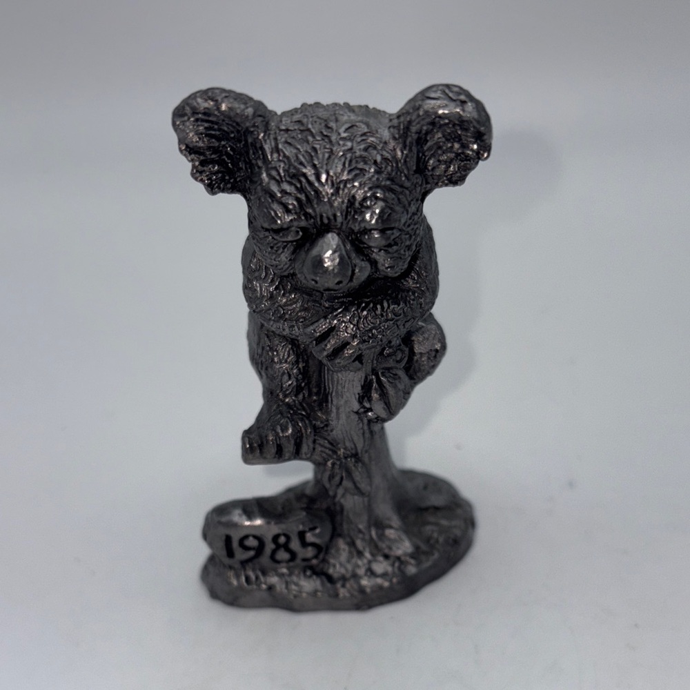 Vintage Michael Ricker Koala Bear in a Tree Figurine 1985